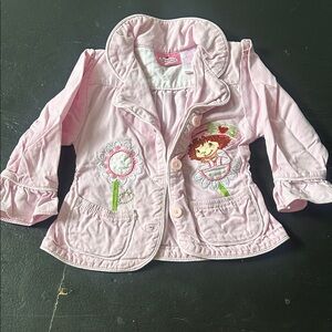 Adorable Strawberry Shortcake Kids Blazer with Floral Embroidery